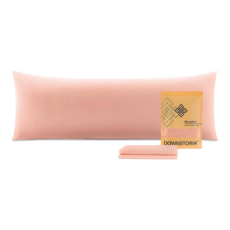 DOWNSTORIA Body Pillow Cover  Ultra Soft Microfiber Long Pillowcase  Envelope Closure Large Pillow Cases 20x54 inch(Pink) - Image 1