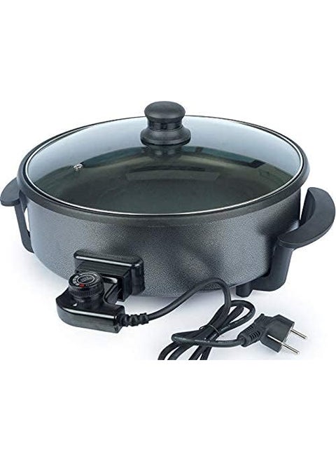 Net Nexus Non Stick Electric Multipurpose Cooker Pan Pizza Maker with Unbreakable Lid 36 cm Black Pizza Maker