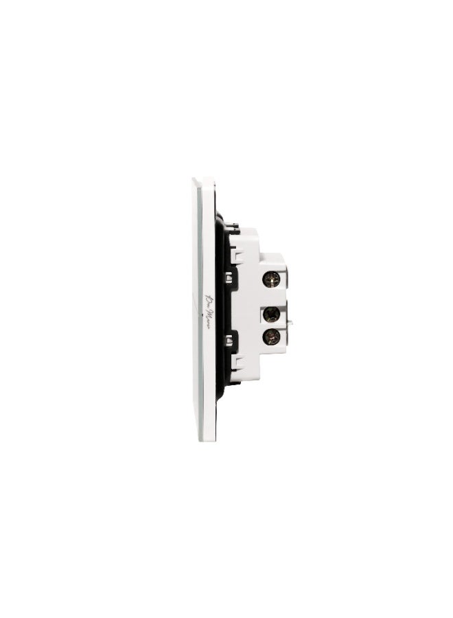 Donmarco 2 Gang 1 Way Switch – Ultra Thin Glass, Modern & Durable, Fire-Resistant Electric Switch, 15-Year Warranty, Wall Switch for Home and Office (Matt White) - Image 2