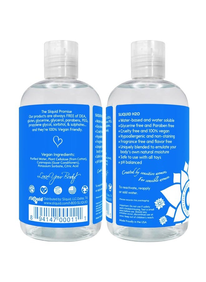 Sliquid زيت تشحيم مائي H20، زيت تشحيم طبيعي، 8.5 أونصة - شفاف - Image 2