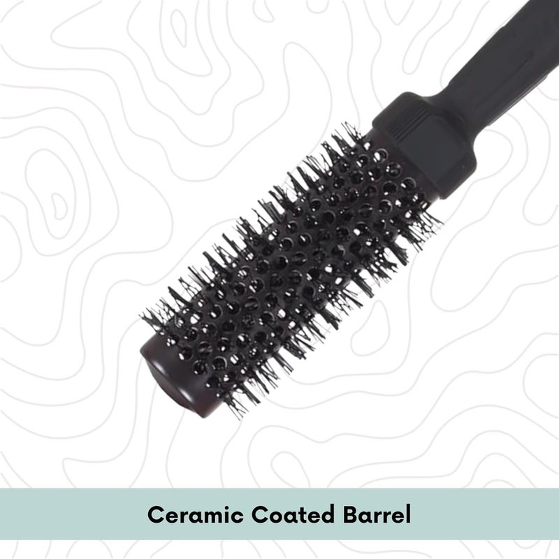 Scarlet Line Professional Small Hot Curling Brush Round Brush for Blow Drying Roller Brush for Hair Styling Drying for Men Women Black 32 mm - Image 4