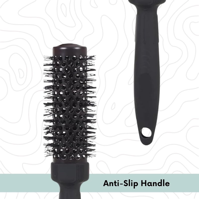 Scarlet Line Professional Small Hot Curling Brush Round Brush for Blow Drying Roller Brush for Hair Styling Drying for Men Women Black 32 mm - Image 5
