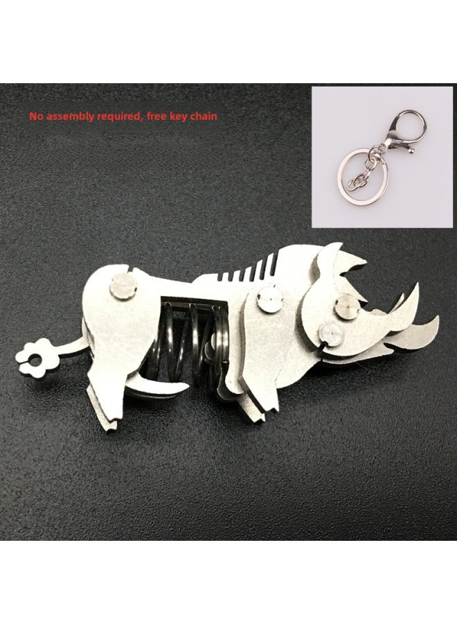 أحجية الصور المقطوعة المعدنية ثلاثية الأبعاد من Steel Warcraft نموذج كشك للأطفال البالغين مصنوع يدويًا كهدية ألعاب تعليمية - اللون: سلسلة مفاتيح الخنزير البري】 - Image 1