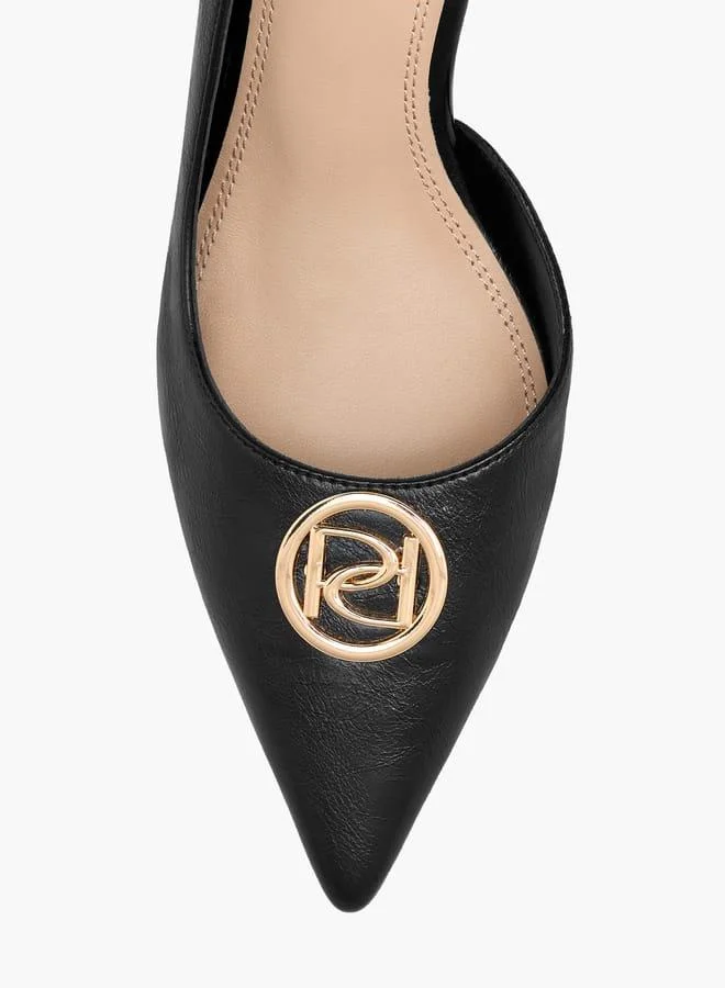 Paprika BLACK Women Logo Accent Slip-On Shoes with Stiletto Heels Ramadan Collection for Women | Best Price UAE