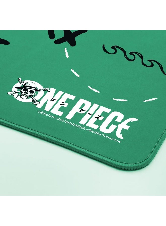Gamertek XXL Gaming Desk Mat – Zoro Edition, 900 × 400mm Extended Mouse Pad, Stitched Edges, Anti-Slip Rubber Base - Image 2