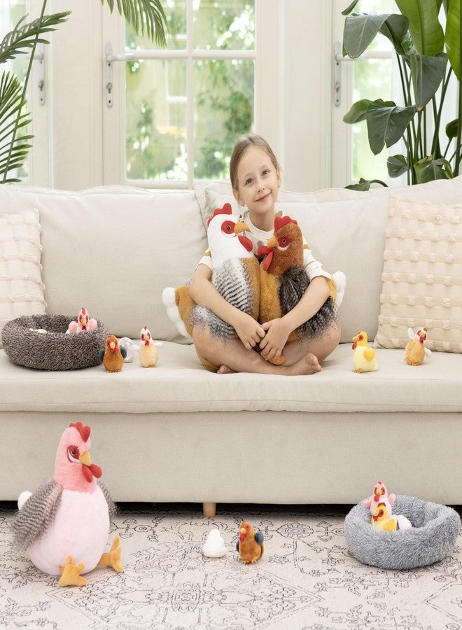 MaoGoLan 8Pcs Chicken Stuffed Animals, Stuffed Hen Plush Toys with Babies Chickens and Eggs, Nest House Plush Set, Cute and Soft Farm Stuffed Animals Gift for Kids - Image 5
