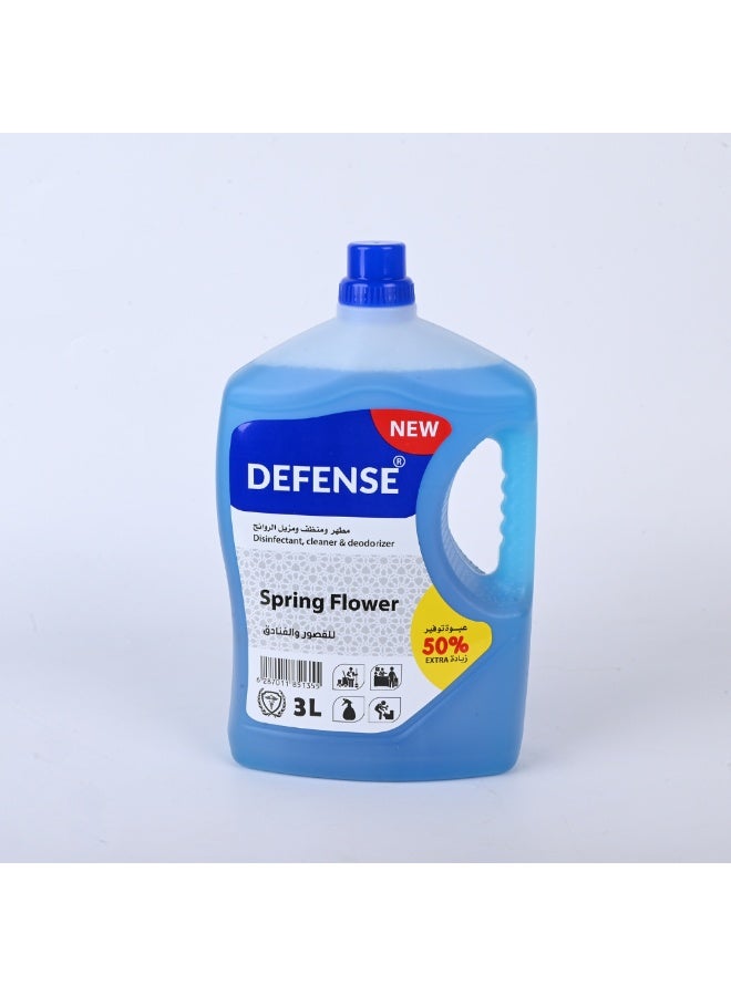 DEFENSE Disinfectant, Cleaner & Deodorizer - Spring Flower Scent - Extra Concentration for Palaces & Hotels - 3L - Image 2