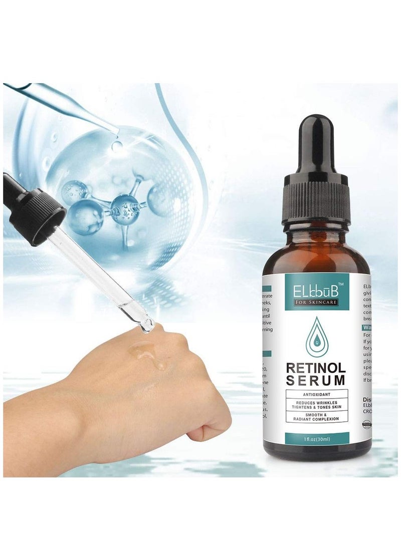 ELBBUB Retinol Serum for Removes Dark Circles Fade Fine Lines Anti-Wrinkle Anti-Aging Firming & Brighten Skin Retinol Arbutin Vitamin C & E Blended Retinol Serum 30ml  - Image 2