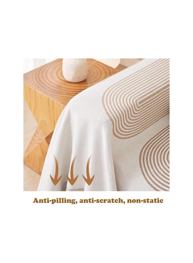 The Bros أغطية أرائك لمجموعة أنيقة من الأثاث بوهيمية غطاء أريكة بلون الكاكي مع غطاء أريكة مزخرف بقلنسوة أريكة محمية قابلة للغسل، 180 * 130 (كاكي) - Image 4