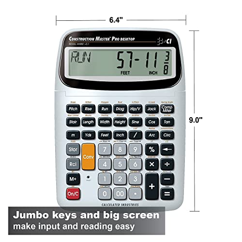 Calculated Industries 44080 Construction Master Pro-Desktop Advanced Construction Math Feet-Inch-Fraction Calculator with Trig Tool for Architects, Estimators, Contractors, Builders and Remodelers - Image 3