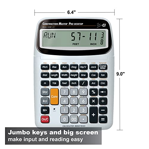 Calculated Industries 44080 Construction Master Pro-Desktop Advanced Construction Math Feet-Inch-Fraction Calculator with Trig Tool for Architects, Estimators, Contractors, Builders and Remodelers - Image 4