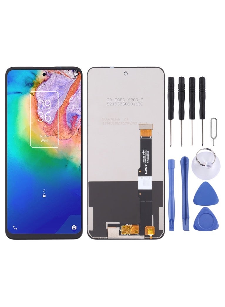 شاشة LCD مع وحدة التحويل الرقمي (ديجيتايزر) كاملة التركيب لهاتف TCL 20 5G – متوافقة مع الطرازات T781، T781K، T781H - Image 1