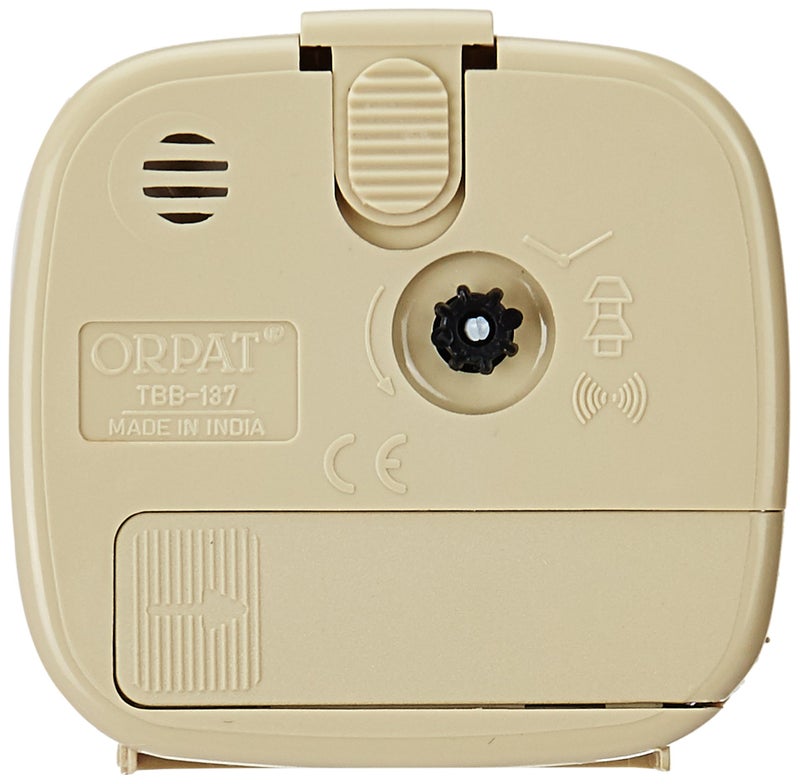 Orpat Plastic Beep Alarm Analog Clock (Apricot, Small, 7.18 cm x 3.3 cm x 6.8 cm, TBB-137) - Image 2