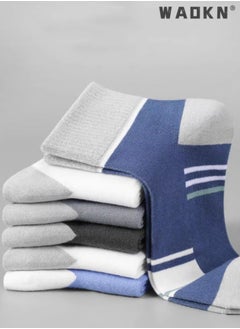 WAOKN 5 Pairs of Men Women Striped Socks, - Soft, Breathable, Moisture-Wicking, Assorted Colors, Comfortable Athletic Socks for Running, Sports, and Everyday Wear, Durable and Lightweight  - Image 3