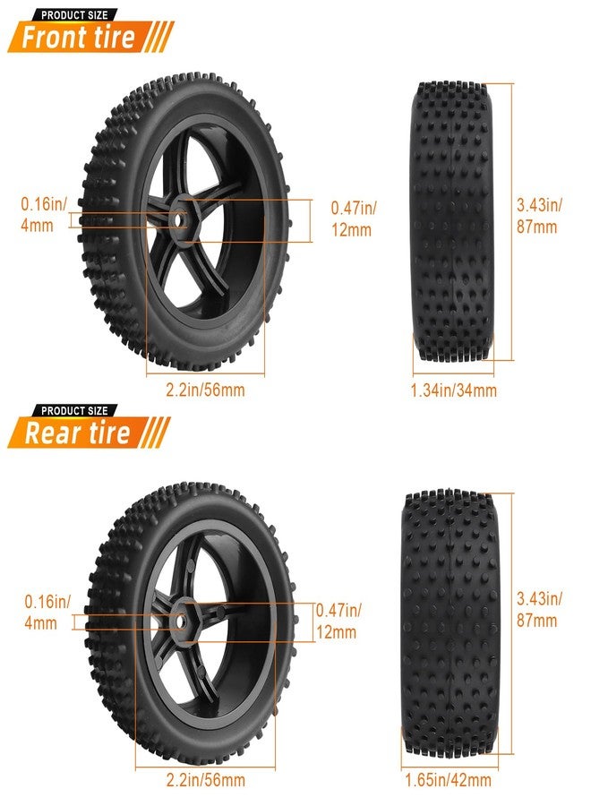 عجلات وإطارات GoHobby سداسية الشكل 12 مم بمقياس 1/10 لسيارات Traxxas Bandit Wltoys 144001 2s 3s بدون فرش - Image 2