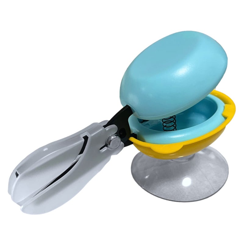 HARAC Tabletop Mounted Adaptive Scissors Safe Scissors for Special Needs and Injured Hands Spring Loaded Ambidextrous Handle NonStick Blade Made in Japan Blue - Image 2