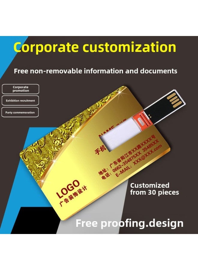Card U Disk Logo Business Card 8g Enterprise Bidding Exhibition Creative 16g Gift 32 Lettering High-speed USB Flash Drive-Capacity:256GB - Image 1