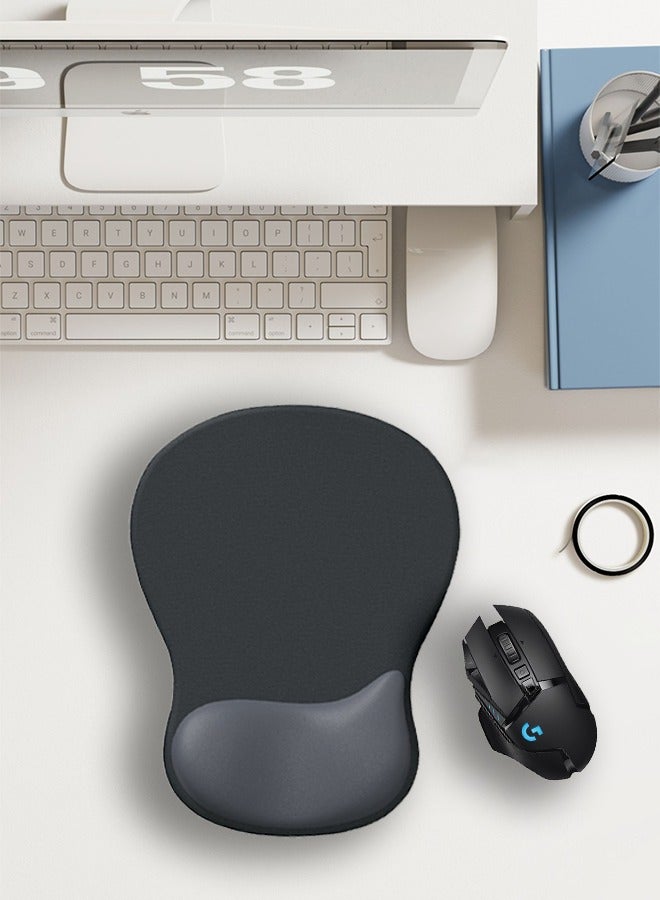 Gaming MousePad Anti-slip Mouse Pad Wrist Support Ergonomic Wrist Rest Pad for Office Gaming Computer Black  - Image 1
