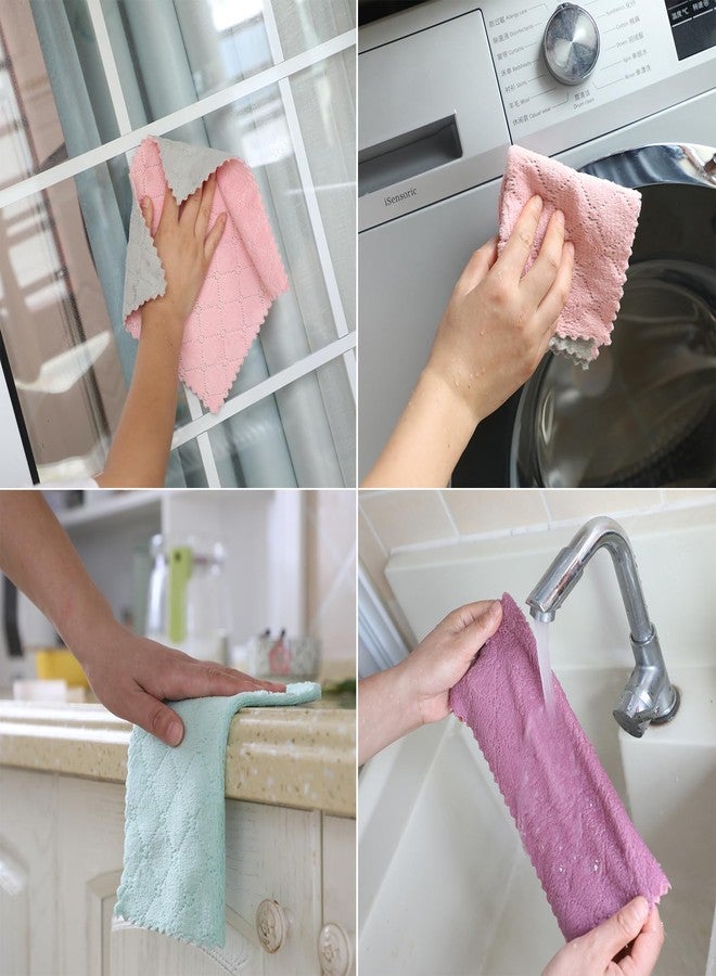 Gartmost 12-Pack Kitchen Cloth, Dish Towels, Microfiber Cleaning Cloths, Premium Coral Fleece Reuseable Fast Drying Cloths for Kitchen, Bathroom, Restroom and Household Cleaning Supplies, 10"×10" - Image 4