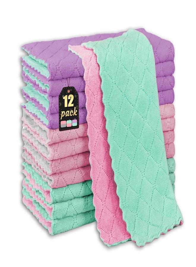 Gartmost 12-Pack Kitchen Cloth, Dish Towels, Microfiber Cleaning Cloths, Premium Coral Fleece Reuseable Fast Drying Cloths for Kitchen, Bathroom, Restroom and Household Cleaning Supplies, 10"×10" - Image 1
