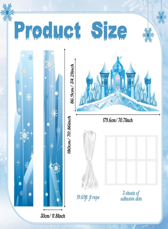 Tiamon Winter Castle Door Decorations Wonderland Party Banner Archway Ice Snowflake Hanging Door Banner Backdrop for Girls Birthday Holiday Photo Booth Props Supplies - Image 2