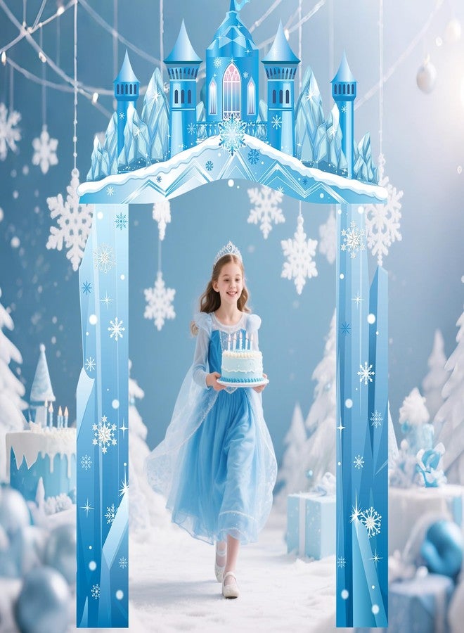 Tiamon Winter Castle Door Decorations Wonderland Party Banner Archway Ice Snowflake Hanging Door Banner Backdrop for Girls Birthday Holiday Photo Booth Props Supplies - Image 4