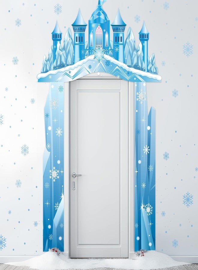 Tiamon Winter Castle Door Decorations Wonderland Party Banner Archway Ice Snowflake Hanging Door Banner Backdrop for Girls Birthday Holiday Photo Booth Props Supplies - Image 1