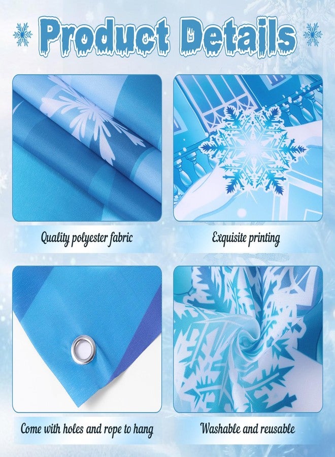 Tiamon Winter Castle Door Decorations Wonderland Party Banner Archway Ice Snowflake Hanging Door Banner Backdrop for Girls Birthday Holiday Photo Booth Props Supplies - Image 3