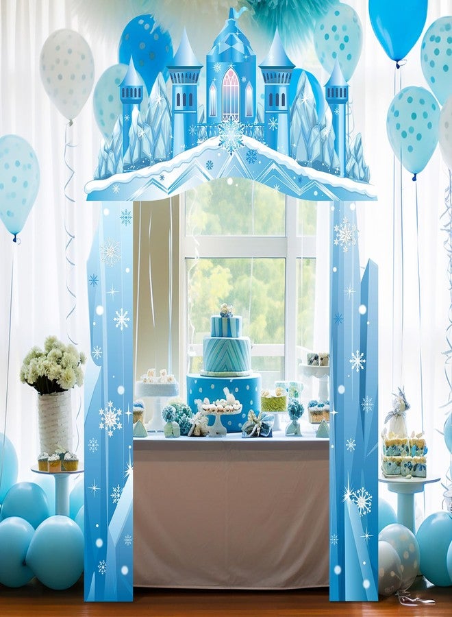 Tiamon Winter Castle Door Decorations Wonderland Party Banner Archway Ice Snowflake Hanging Door Banner Backdrop for Girls Birthday Holiday Photo Booth Props Supplies - Image 5