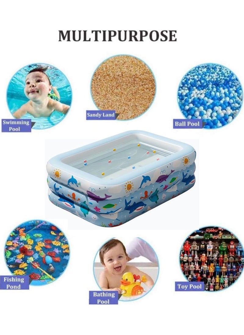 Inflatable Swimming Pool Large Blow up Pool Above Ground Swimming Pool for Family Pools for Kid Full-Sized Inflatable Pool for Toddler for Outdoors Backyard (56cmx145cmx210cm)