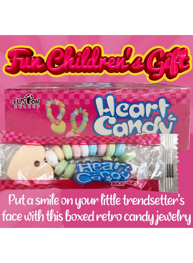 Fusion Select Color Candy Bracelet - Edible Candy Jewelry with Love Heart Charm - Sweet Treats for Kids Birthday, Party Favors, Pinata Filling - Individually Wrapped Fruit Flavor Snacks (1Box) - Image 1