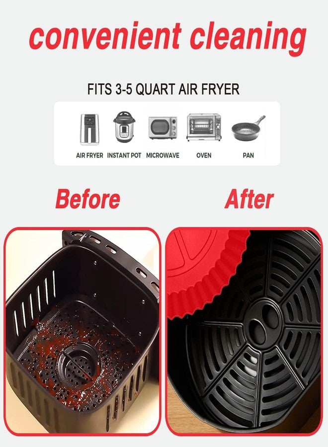 Konquer TimeS Silicone Air Fryer Liners,Replaces Flammable Parchment Paper, Air Fryer Silicone Basket Non-Stick Safe & Easy to Clean,Reusable.(Top: 8inch, Bottom: 6.75inch) Multicolor (8 inch, 1) - Image 5