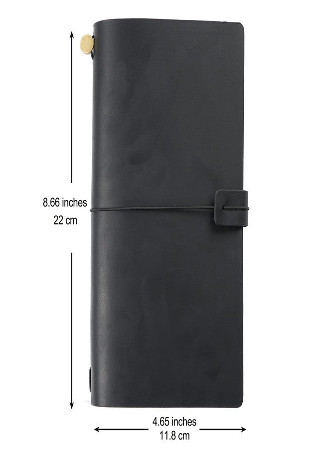 Moterm Travelers Notebook - 8.6'' x 4.9'' Retro Handmade Leather Travel Journal (Standard Sizes, Black) - Image 5