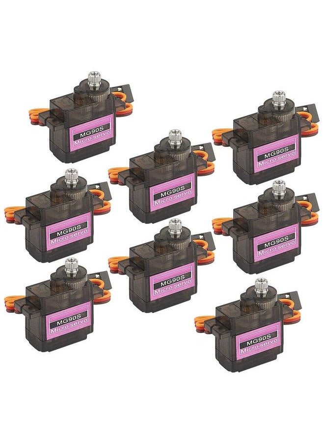 Generic - 8Pcs Mg90S 9G Micro Servo Metal Gear Suitable For Remote Control Helicopter Airplane Model Rc Robot Arm/Hand Control With Cable - Image 1