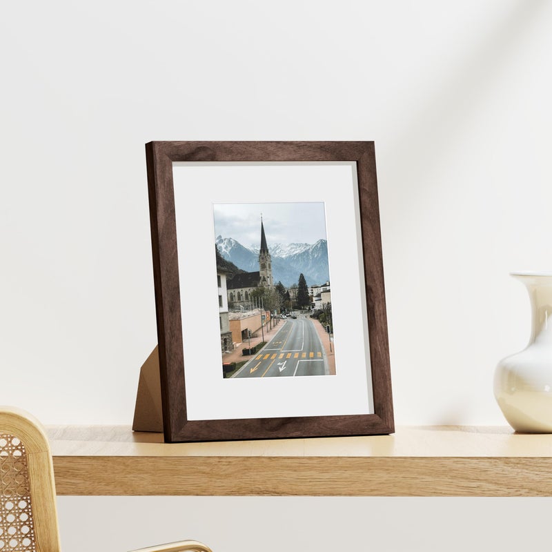 Vittanly 8x10 Picture Frame for Wall Set of 9  Display 5x7 Pictures with Mat or 8x10 without Mat  Collage Frames for Wall or Tabletop  Perfect for Home D?cor and Presents Walnut - Image 3