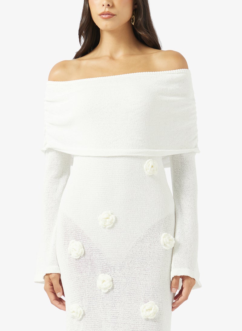 Soleira Off Shoulder Crochet Beach Dress - Image 3