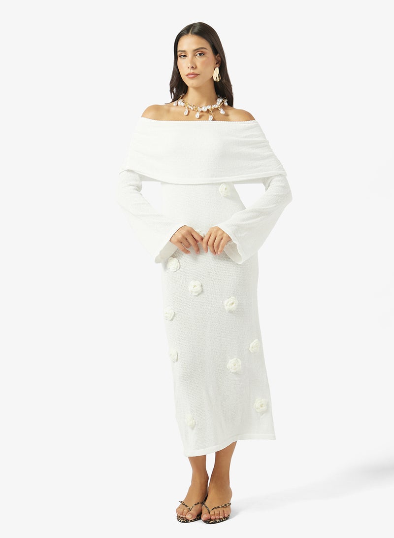Soleira Off Shoulder Crochet Beach Dress - Image 1