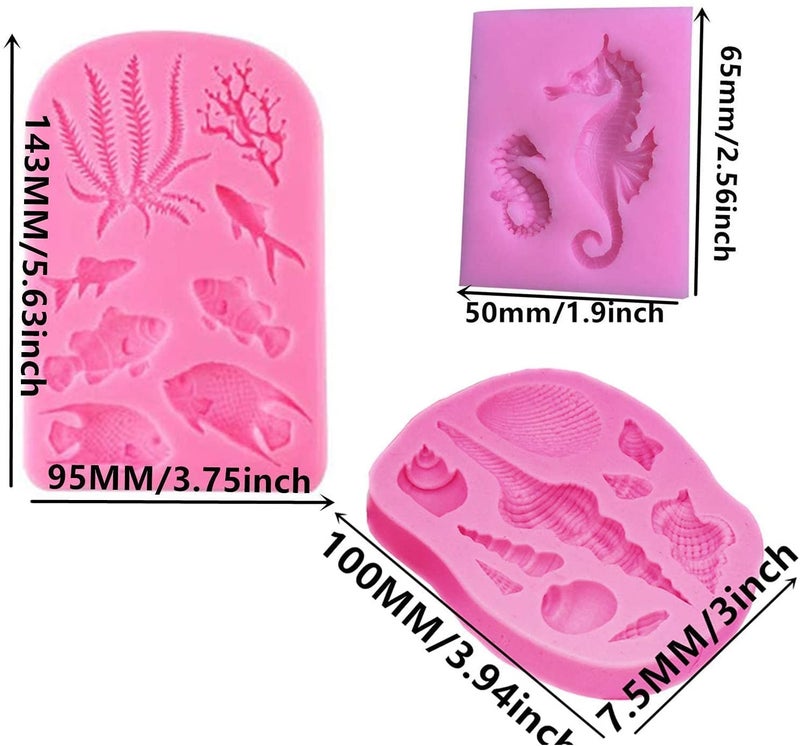 Jubilant Silicone Mermaid Marine Theme Fondant Baking Mold for Mermaid Style Cake Baking Decoration Color PinkSize Medium - Image 5