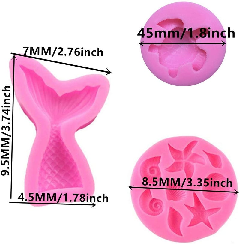 Jubilant Silicone Mermaid Marine Theme Fondant Baking Mold for Mermaid Style Cake Baking Decoration Color PinkSize Medium - Image 4