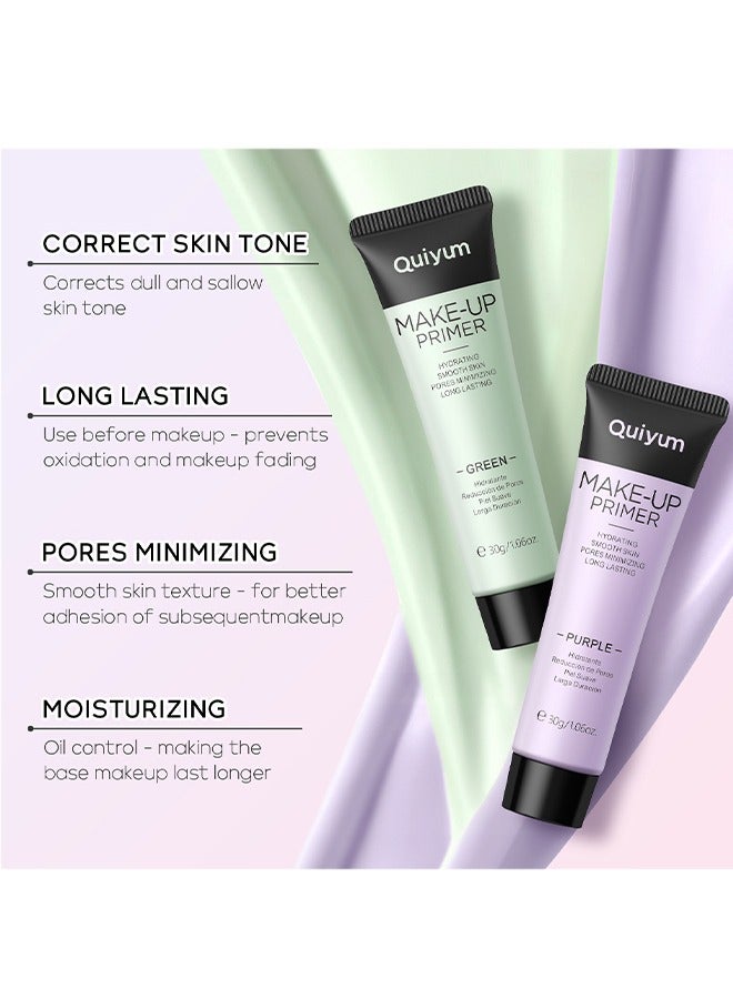 QUIYUM MAKE-UP PRIMER,Green Color Corrector Face Primer, Hydrating and Anti-Redness Makeup Base, Pore Minimizer for Red and Blemished Skin, Long-Lasting Vegan Primer for Smooth Makeup Application 30g - Image 4