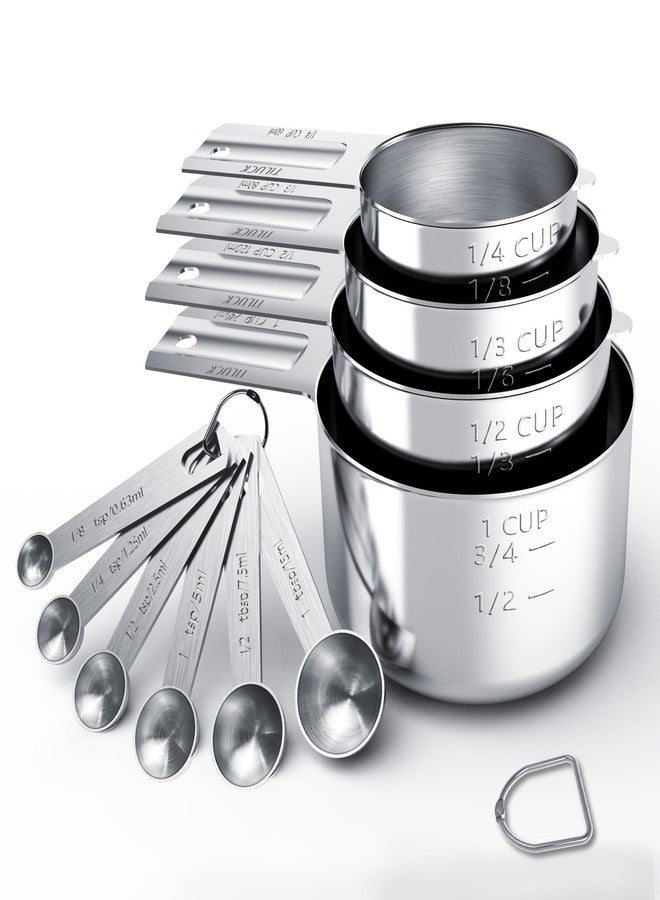 TILUCK Stainless Steel Measuring Cups & Spoons Set, Cups and Spoons,Kitchen Gadgets for Cooking & Baking (10) - Image 1