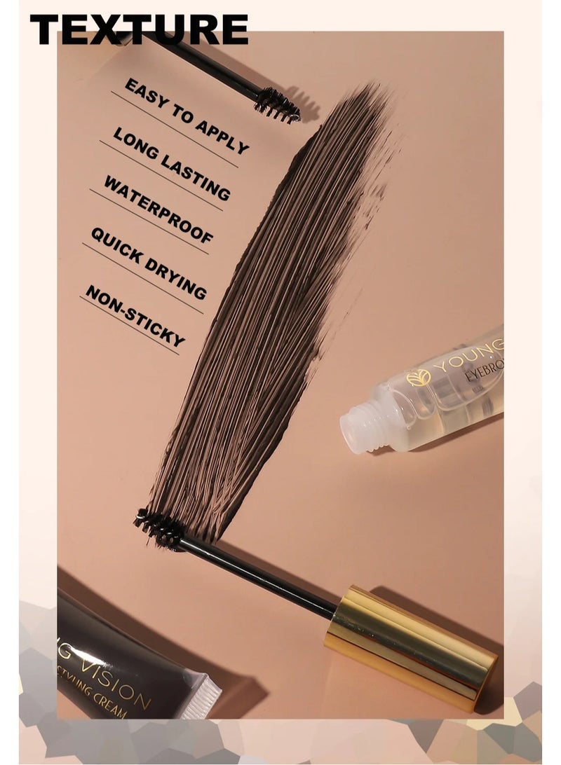 YOUNG VISION Eyebrow Styling Gel Long Lasting Eyebrow Setting Gel Waterproof and Sweat-Proof Eyebrow Repair Liquid Brows Styling Gel Dark Brown - Image 2