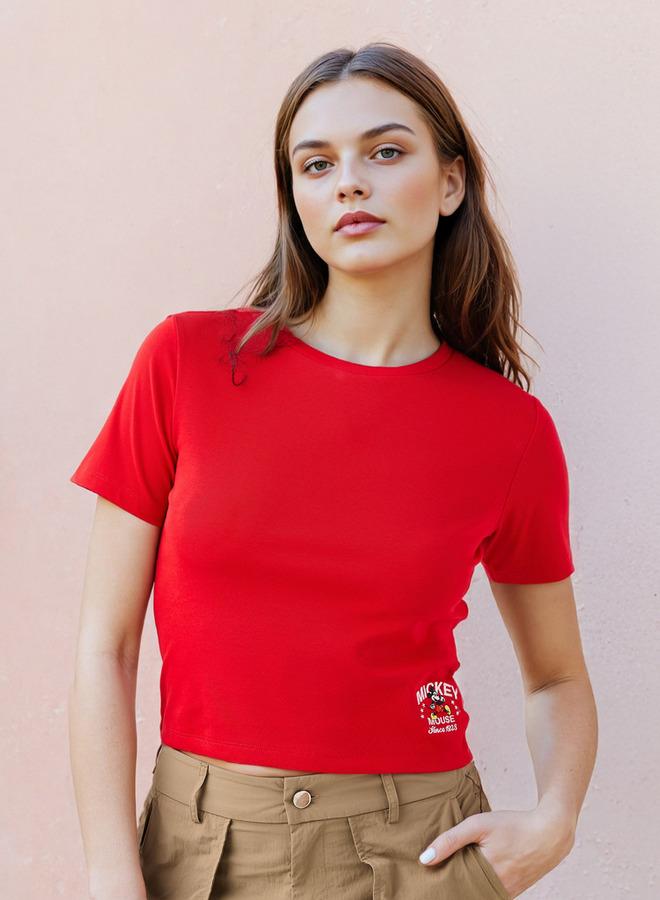 اس بي كاركترز تيشيرت قصير مطرز بميكي ماوس - Image 1
