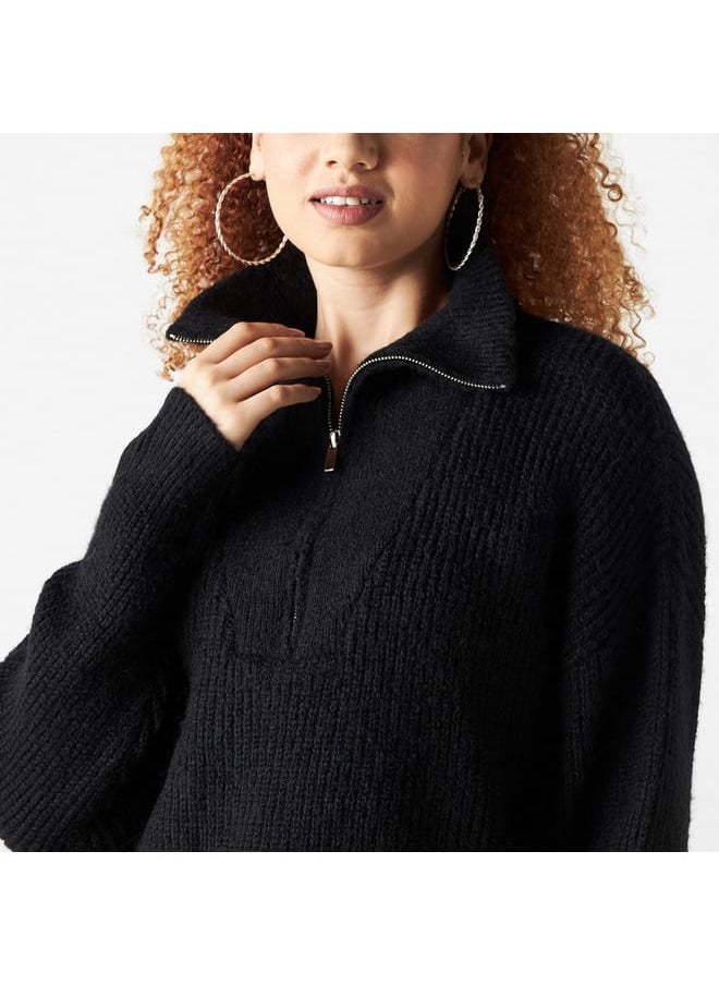 Lee Cooper - Lee Cooper Textured Pullover with Collar and Zip Closure - Image 1