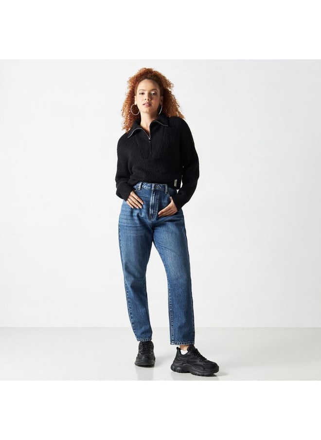 Lee Cooper - Lee Cooper Textured Pullover with Collar and Zip Closure - Image 1