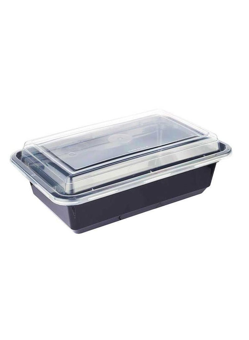 IDEAL PACK Black Base Rectangular Food Containers with Lids – 16 oz | 5 Pack | Reusable, Microwave & Freezer Safe Meal Prep Containers | BPA-Free, Leak-Resistant Takeout & Storage Boxes - Image 5