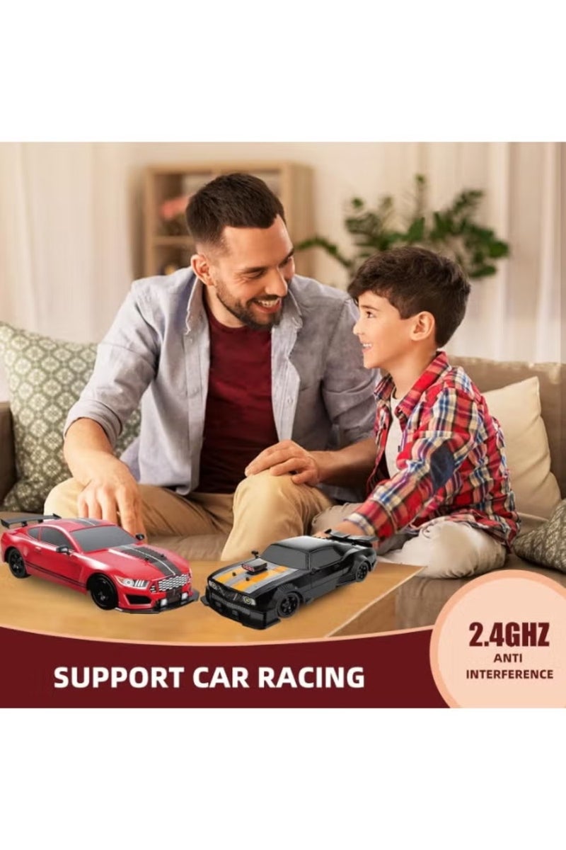 LIMOS RC Drift Car 2.4GHz 1:16 Scale 6WD Remote Control Car with LED Lights, Sprayer, 2 Rechargeable Batteries & Extra Drift Tires – High-Speed Racing Sport RC Car with Removable Shell - Image 5