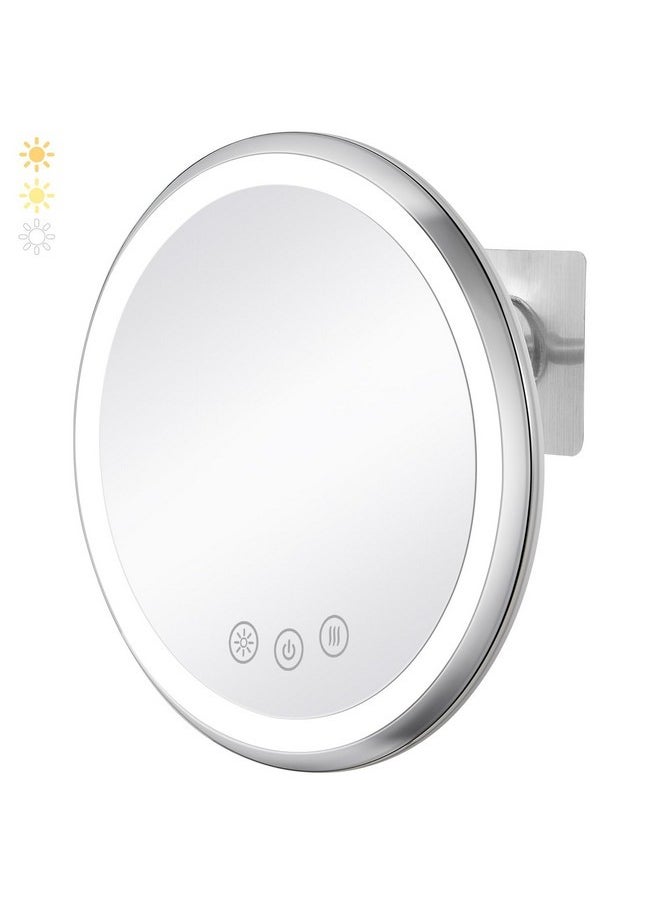 KEDSUM - Heated Shower Mirror Fogless For Shaving, 3 Color Dimmable Shower Mirror With Light, No-Tools Wall Mounted, 360° Swivel, Waterproof, Rechargeable Real Glass Shaving Mirror For Men/Women - Image 1