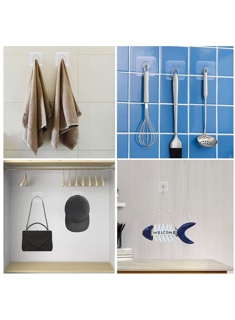 Excefore Adhesive Hooks Heavy Duty, Wall for Hanging,Wall Hangers without Nails,2 in 1 Screw Free Sticker Mount Shelf,Waterproof Rustproof (16mm) 20 PCS  - Image 4