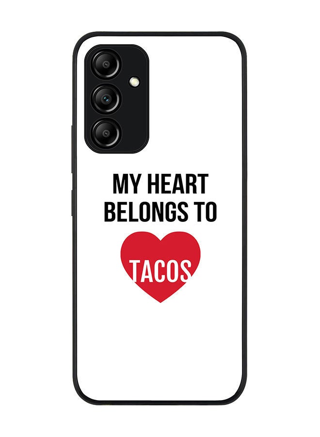 Stylizedd Rugged Black edge case for Samsung Galaxy A54 5G Slim fit Soft Case Flexible Rubber Edges Anti Drop TPU Gel Thin Cover - My heart belongs to tacos - Image 1